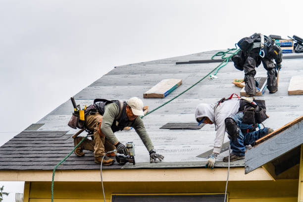 Professional Gutter Installation technician working in Harrisburg, NC